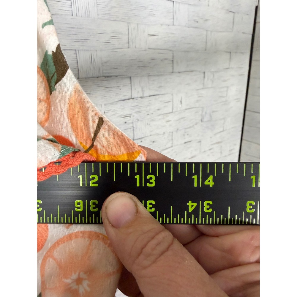 Isaac Mizrahi Girls SunDress long Smocked Orange Citrus Print Ruffle spring - Picture 9 of 12